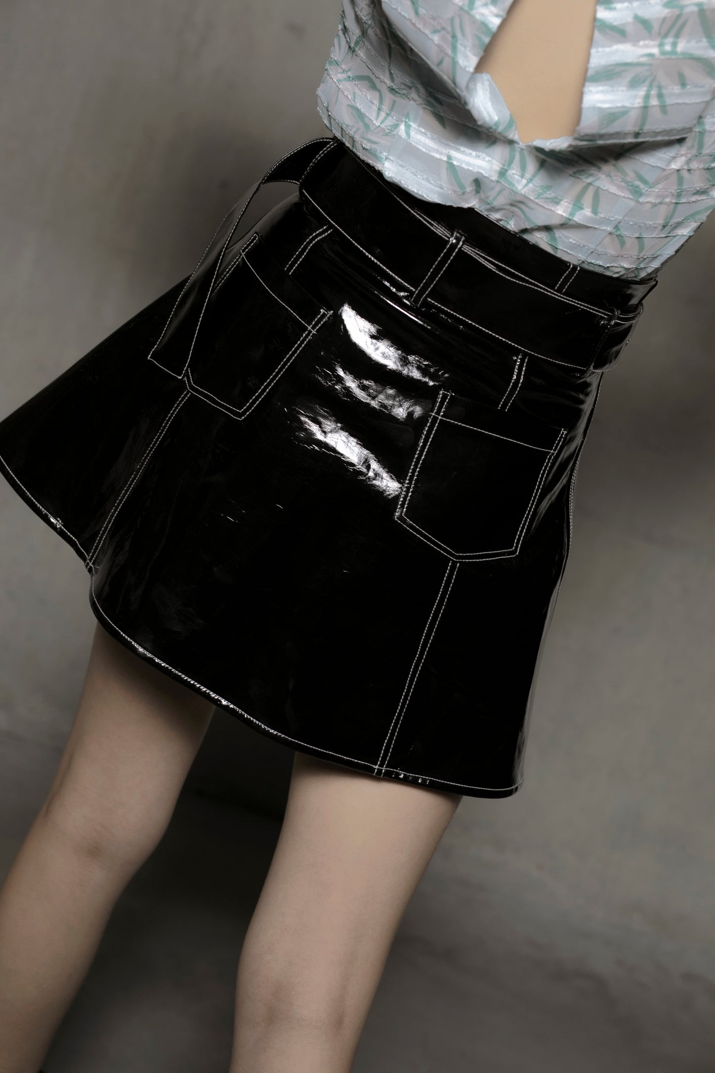 Naomi Skirt in Black Patent