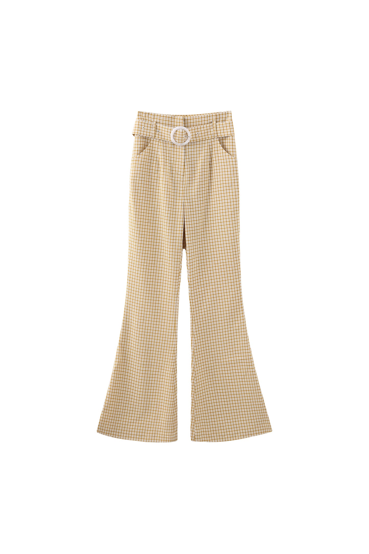 Patty Flare Trousers in Yellow Gingham